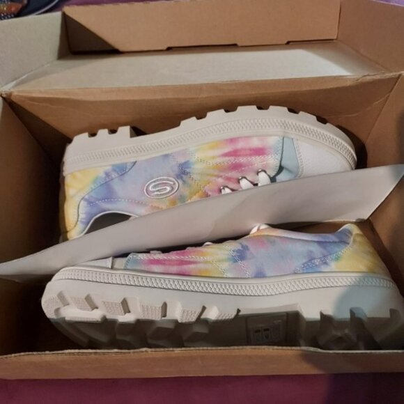 Skechers - Womens Roadies - Berkeley Blocks Tie Dye Shoes Size 9.5M NWT - Picture 2 of 4